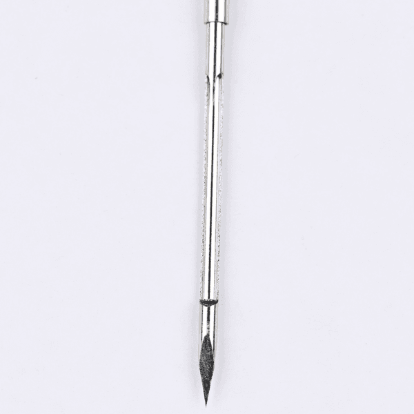 Stainless steel needle with sharp point for medical procedures